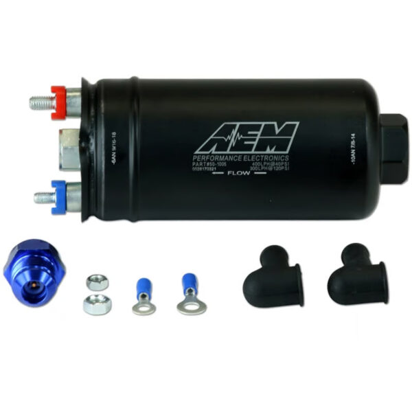 AEM High Flow 400LPH Inline Fuel Pump, -10AN IN / -6AN OUT - Image 2