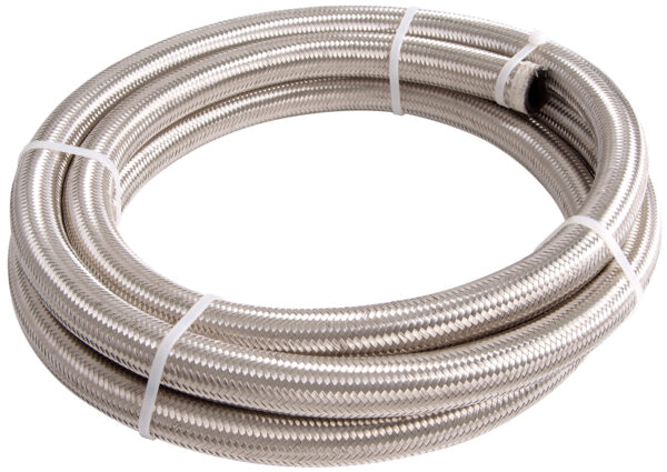 AEROFLOW SS BRAIDED HOSE -4AN 3 METRE SILVER S/S 5.4mm ID 11.2mm OD