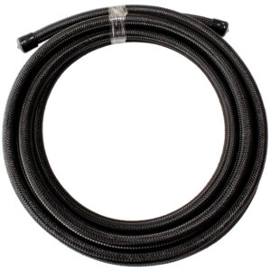 Aeroflow 100 Series Black Stainless Steel Braided Hose -6AN, 15M