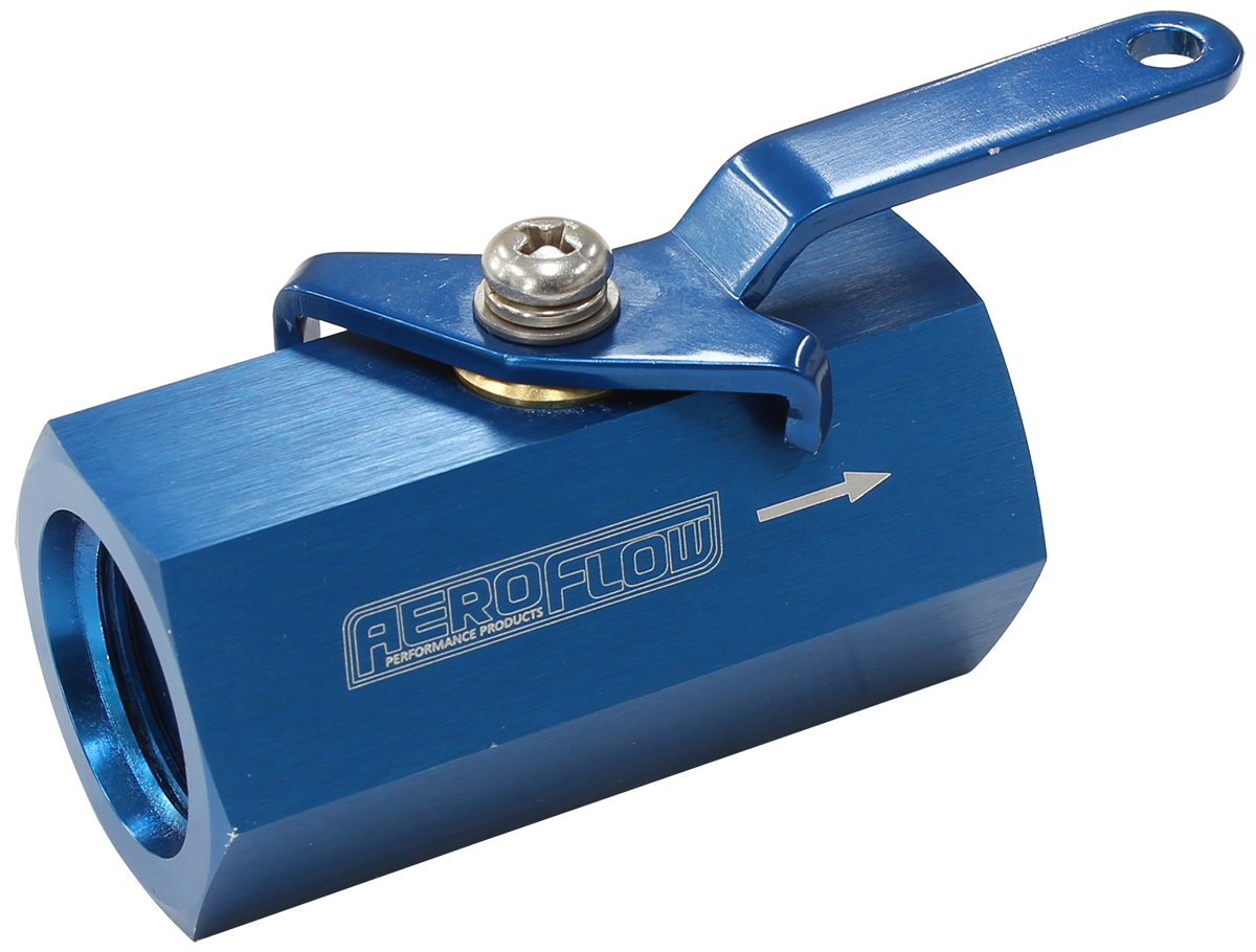 AEROFLOW SHUT OFF VALVE -10ORB BLUE FEMALE -10ORB PORTS