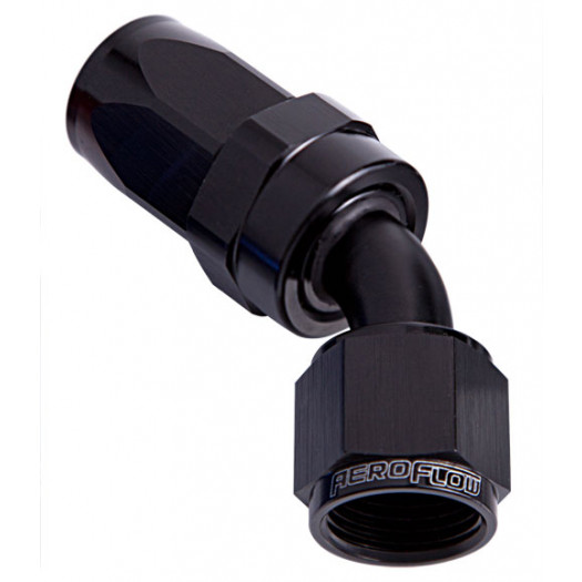 Aeroflow -6AN Taper Series 45 Degree Hose End Black