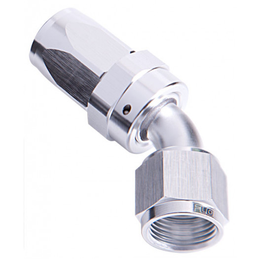 Aeroflow -6AN Taper Series 45 Degree Hose End Silver