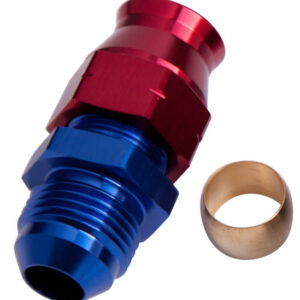 Aeroflow 1/4" Hard Line To -4AN Male Adapter Blue W/ Olive