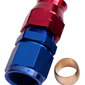 Aeroflow 1/4" Hard Line To -4AN Female Adapter Blue W/ Olive