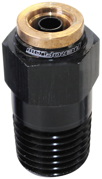 AEROFLOW 1/8" NPT STRAIGHT TO 3/16" 120SERIES NYLON BLACK FITTING