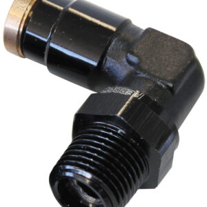 AEROFLOW 1/8" NPT 90 DEGREE TO 3/16" 120 SERIES NYLON BLACK FITTING