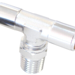 AEROFLOW 1/8" NPT TEE TO 2 X 3/16" 120 SERIES NYLON SILVER FITTING