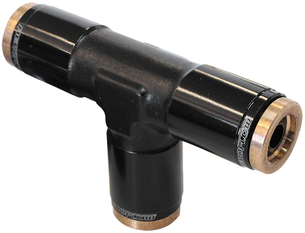 AEROFLOW 1/4" TEE 120 SERIES NYLON BLACK FITTING