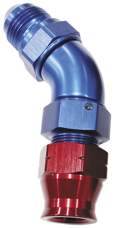 Aeroflow 3/8" Tube 45 Deg Male -6AN Blue Swivel Nut With Olive