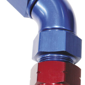 Aeroflow 3/8" Tube 45 Deg Female -6AN Blue Swivel Nut With Olive