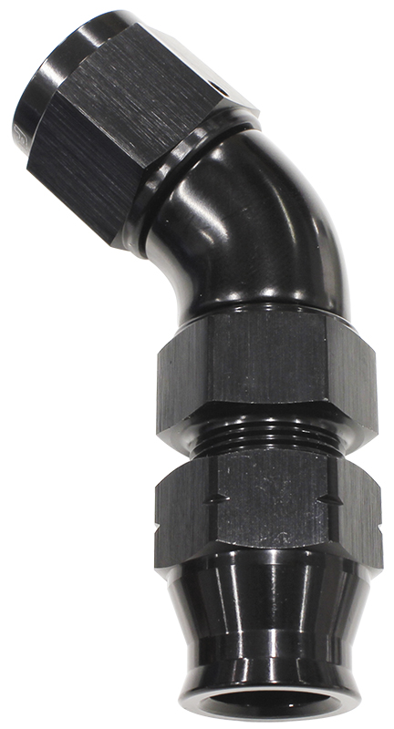 Aeroflow 3/4" Tube 45 Deg Female -12AN Black Swivel Nut With Olive
