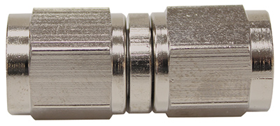 Aeroflow SS Straight Female Flare -3ANsilver Swivel Coupler Stainles