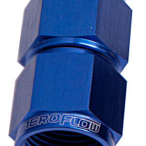 Aeroflow Straight Female Flare -6AN Blue Swivel Coupler