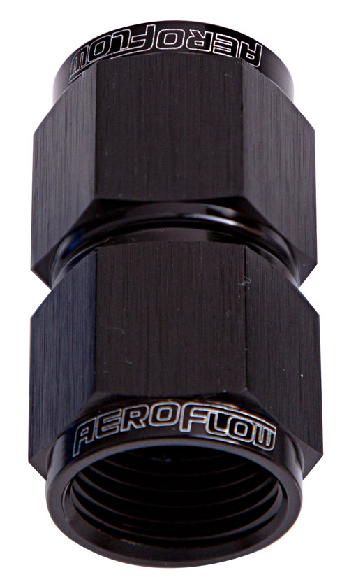 Aeroflow Straight Female Flare -8AN Black Swivel Coupler