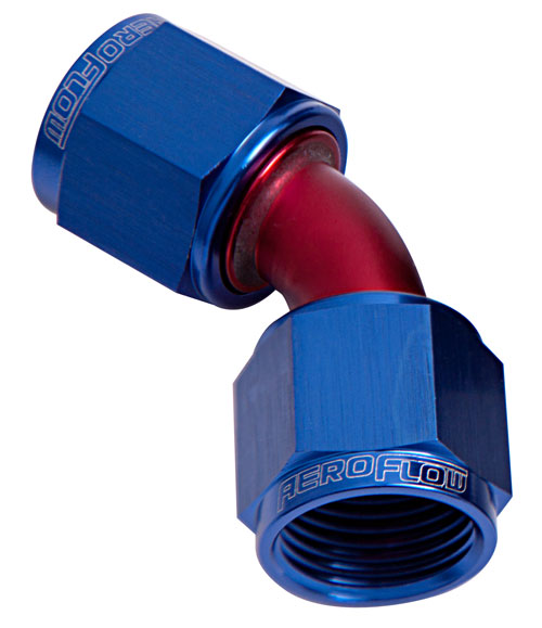 Aeroflow 45 Deg Female Flare -12AN Blue Swivel Union