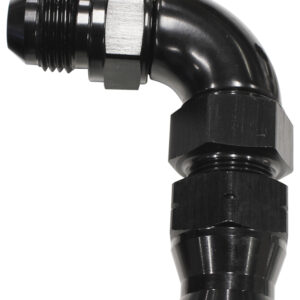 Aeroflow 3/4" Tube 90 Deg Male -12AN Black Swivel Nut With Olive