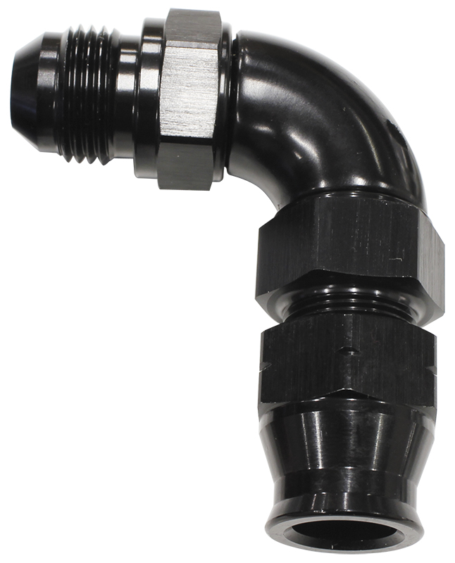 Aeroflow 3/4" Tube 90 Deg Male -12AN Black Swivel Nut With Olive