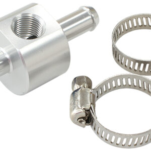 Aeroflow Inline Pressure Gauge Adapter 5/16" Barbs W/ 1/8" NPT Silver