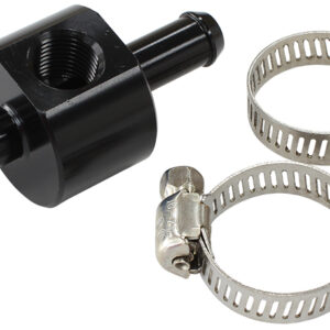 Aeroflow Inline Pressure Gauge Adapter 3/8" Barbs W/ 1/8" NPT, Black