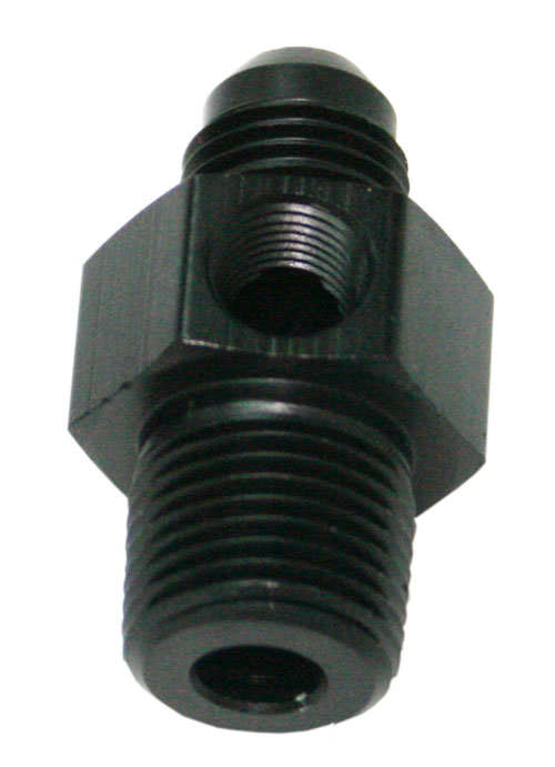 AEROFLOW MALE 3/8"NPT TO -8AN 1/8" PORTBLACK 3/8" TO -8AN 1/8" PORT