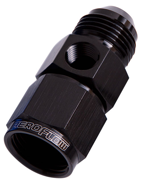 Aeroflow Straight Female - Male -3AN Black With 1/8" NPT Port