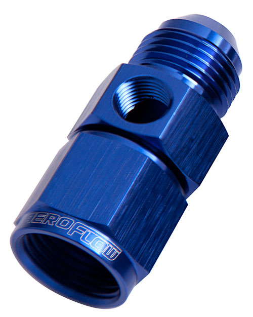 Aeroflow Straight Female - Male -16AN Blue With 1/8" NPT Port