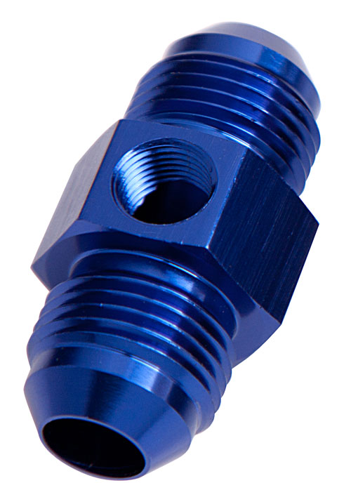 Aeroflow Straight Male - Male -3AN Blue With 1/8" NPT Port
