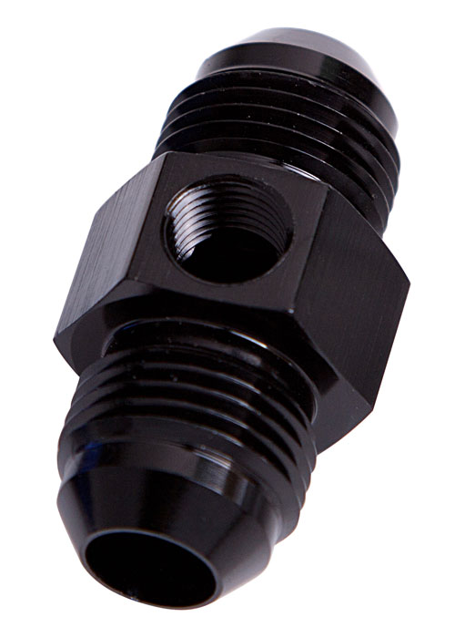 Aeroflow Straight Male - Male -3AN Black With 1/8" NPT Port