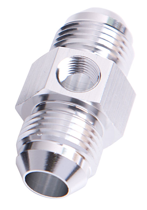 Aeroflow Straight Male - Male -16AN Silver With 1/8" NPT Port