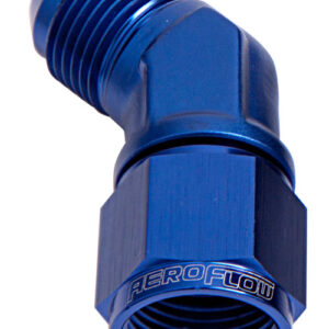 Aeroflow 45 Deg Female - Male -4AN Blue Swivel Nut