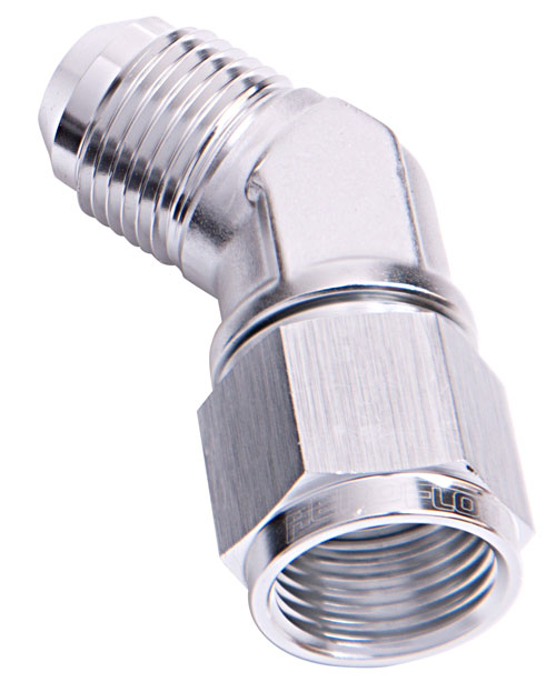 Aeroflow 45 Deg Female - Male -16AN Silver Swivel Nut