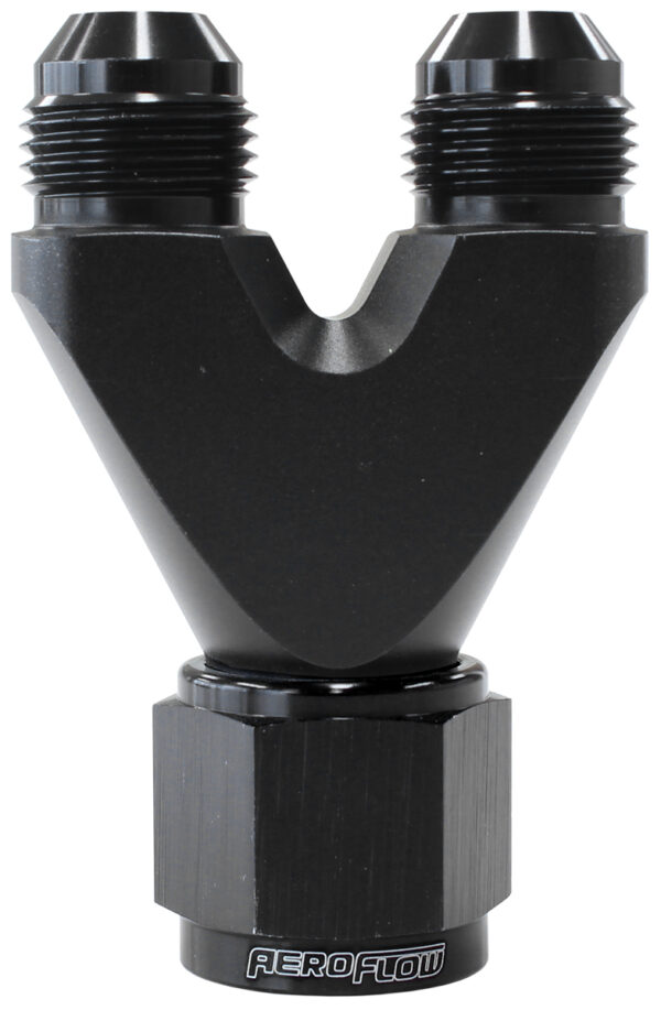 AEROFLOW U BLOCK FEMALE -10 TO 2 X -8ANMALE NIPPLES STRAIGHT OUTLET AF146-10-08BLK