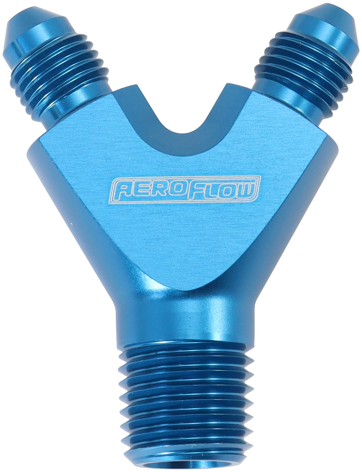 AEROFLOW 1/8" NPT Y BLOCK TO 2 x -3AN MALE FITTINGS NITROUS NOS BLUE