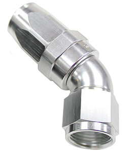 Aeroflow 45 Deg Hose End -06AN Silver Full Flow Taper Style