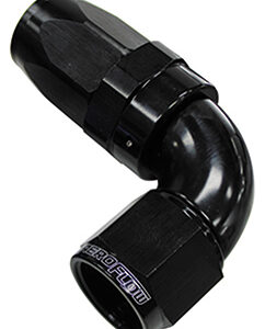 Aeroflow 90 Deg Hose End -04AN Black Full Flow Taper Style