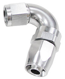 Aeroflow 120 Deg Hose End -06AN Silver Full Flow Taper Style