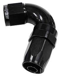 Aeroflow 120 Deg Hose End -10AN Black Full Flow Taper Style