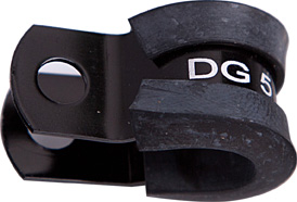 Aeroflow Cushioned P Clamps -4AN 10PK Black 6.3mm ID Or 1/4" ID