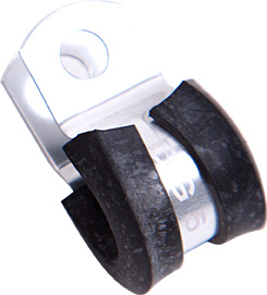 Aeroflow Cushioned P Clamps -5AN 10PK Silver 8mm ID Or 5/16" ID