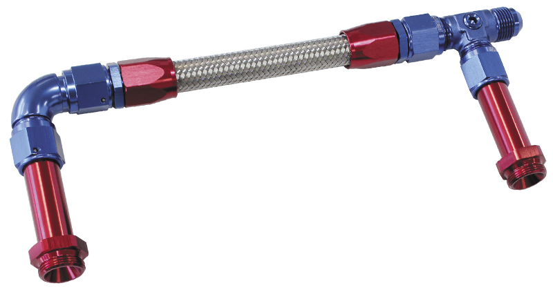 Aeroflow Holley Dual Inlet Rail -8AN Blue Suit 2X Metering Blocks