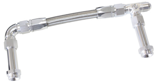 Aeroflow Holley Dual Inlet Rail -8AN Silver Suit 2X Meterin Blocks