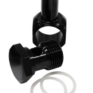 AEROFLOW EDELBROCK CARB INLET BANJO BLACK 5/8-20 TO MALE 3/8 BARB