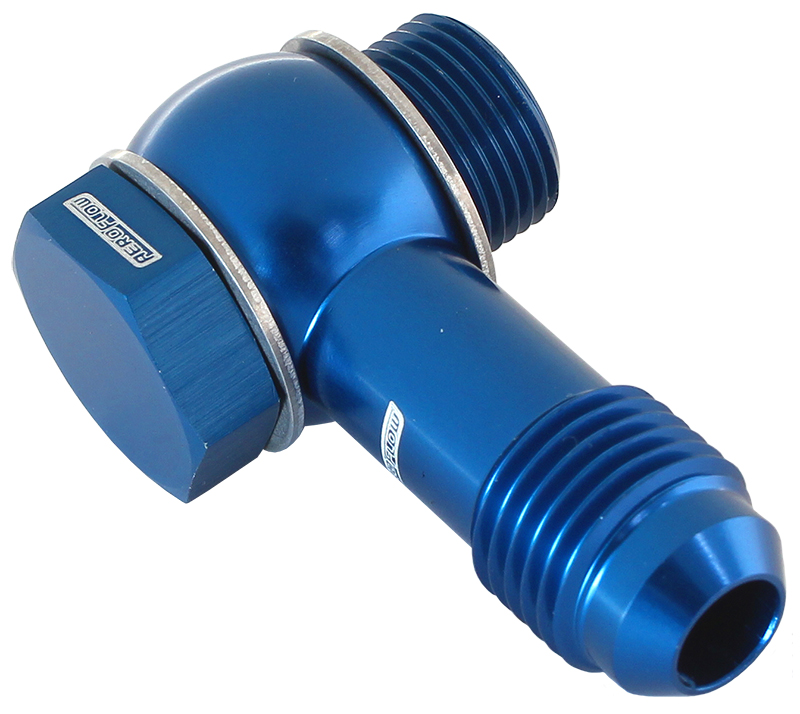 AEROFLOW HOLLEY FITECH 9/16"-24 to -6 INLET FITTING KIT BLUE