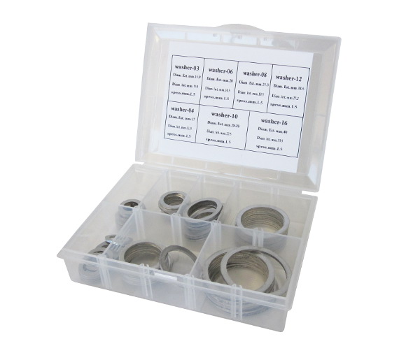 Aeroflow BSPP Alloy Crush Washer Kit 10 Pieces Each Size 1/8"-3/4"