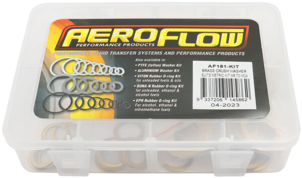 AEROFLOW BRASS CRUSH WASHER METRIC KIT SIZES INCLUDE M6 TO M24