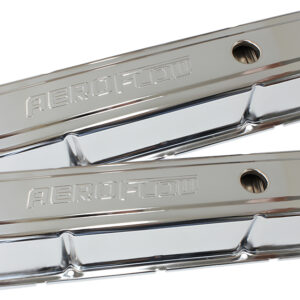 AEROFLOW STEEL VALVE COVERS, 253 308 TALL CHROME WITH AEROFLOW LOGO