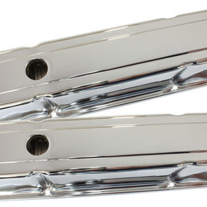 AEROFLOW STEEL VALVE COVERS, SBC TALL CHROME WITHOUT LOGO