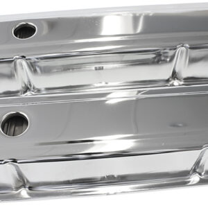 AEROFLOW STEEL VALVE COVERS, 253 308 TALL, CHROME WITHOUT LOGO