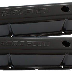 AEROFLOW STEEL VALVE COVERS, 253 308 BLACK WITH AEROFLOW LOGO
