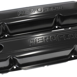 AEROFLOW STEEL VALVE COVERS, CHRYSLER SB, BLACK WITH AEROFLOW LOGO